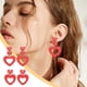 thumbnail image 1 of Xihbxyly Pendientes de Madera para San Valentín, Diseño de Corazón Ahuecado, Ligeros y Elegantes, Regalo Perfecto para Ella, Cumpleaños y Festividades, Rojos, Tamaño 5,5 X 3,5 Cm., 1 of 6