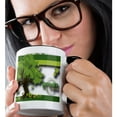 thumbnail image 2 of 3drose, Green Peace Symbol a Great Gift to Carry the Message, 11oz Two-tone Black Mug, 2 of 6