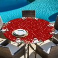 thumbnail image 6 of Red Christmas Round Tablecloth, Fitted Table Cover with Elastic for 45"-54" Round Tables, Winter Snowman Pine Tree Deer Snowflakes Table Cloth Outdoor Indoor Dinning Party Waterproof Tablecloths, 6 of 7