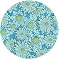thumbnail image 1 of Ahgly Company Machine Washable Indoor Round Transitional Light Aquamarine Green Area Rugs, 3' Round, 1 of 7