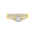 thumbnail image 2 of FB Jewels 10kt Yellow Gold Womens Princess Diamond Bridal Wedding Engagement Ring Band Set 1/2 Cttw, 2 of 4