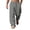 Gray, variant on Men's Cotton Linen Drawstring Straight Leg Pants Army Green L