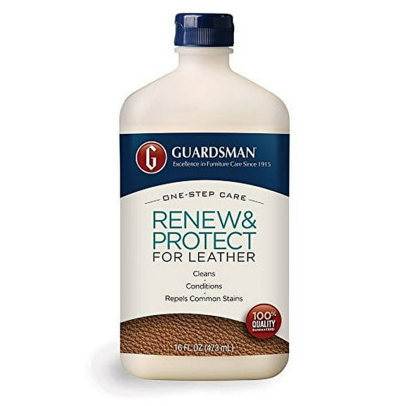 Guardsman Renew & Protect for Leather 16 oz - Cleans, Conditions & Protects in One Step - Great for Leather Furniture & Car Interiors - 471300