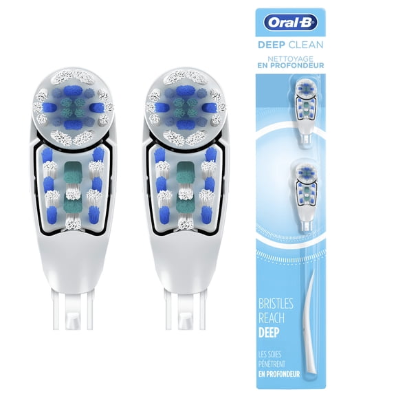 Oral-B Toothbrush Heads, Deep Clean Battery Powered Toothbrush Replacement Brush Heads, 2 Count