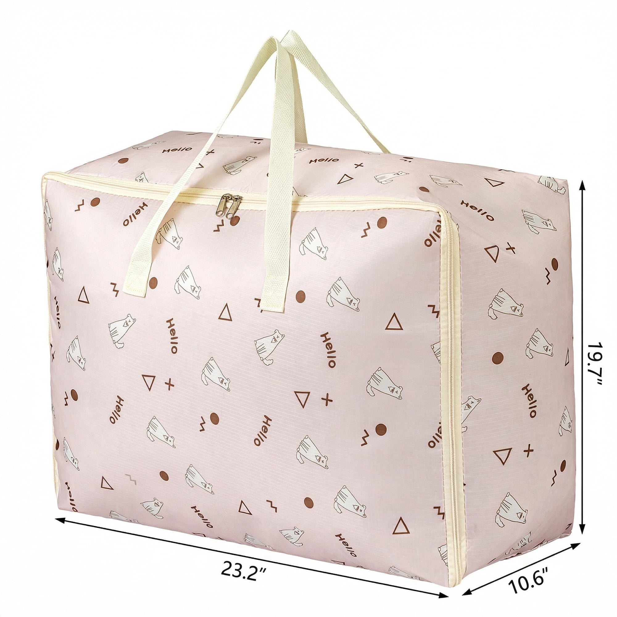 Unique Bargains Clothes Storage Bags for Organizing Clothing Light Pink 23.2"x19.7"x10.6"