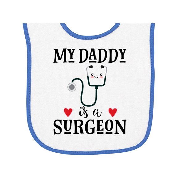 Inktastic Surgeon Daddy Doctor Baby Clothes Baby Terry Cloth Bib
