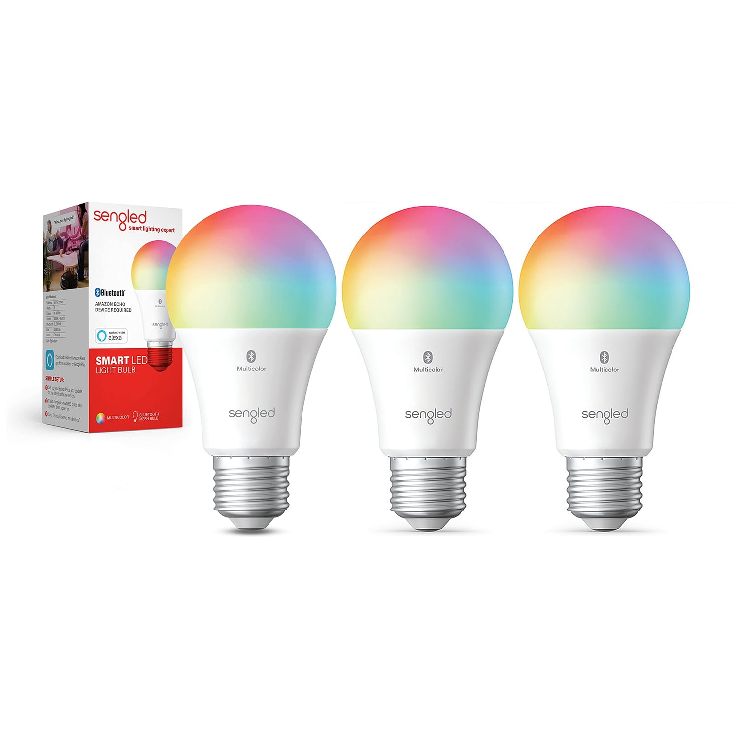 2000-6500K 1 Pack Sengled Smart Wi-Fi LED Multicolor Bulb 60W Equivalent Light No Hub Required Works with Alexa & Google Assistant 