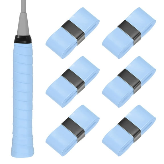 Uxcell 6-Pack Tennis Racket Grip Tape Anti-Slip Sweat Absorbent Tennis Overgrip Grip Tape for Pickleball/Racquetball/Badminton Sky Blue