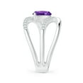 thumbnail image 3 of ANGARA Natural 1.3 Ct. Amethyst with Diamond Fashion Ring in 14K White Gold for Women (Ring Size: 12), 3 of 9