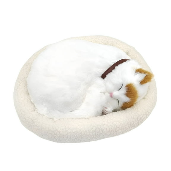 BESTSKY Realistic Breathing Cat Plush Toy Soft Stuffed Electronic Pet Home Decor Gift