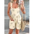 thumbnail image 3 of Women 2025 Summer Rompers Floral Boho Sleeveless Back Tie Flowy Short Jumpsuits Beach Outfits  XL, 3 of 8