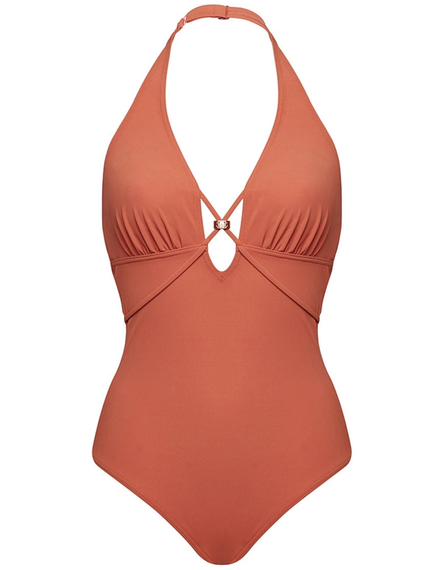 figleaves strapping halter shaping swimsuit