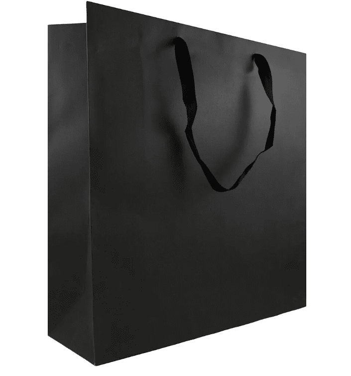 CHANEL BLACK GLOSS PAPER SHOPPING GIFT BAG FOR CLOTHES GIFTS ACCESSORIES
