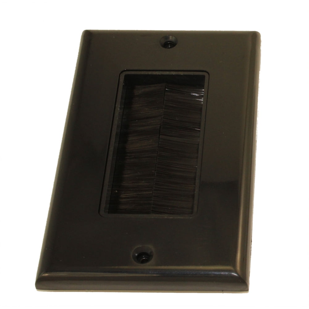 Wall plate: Single-Gang Decora with Brush Pass-thru, Black - Walmart.com - Walmart.com