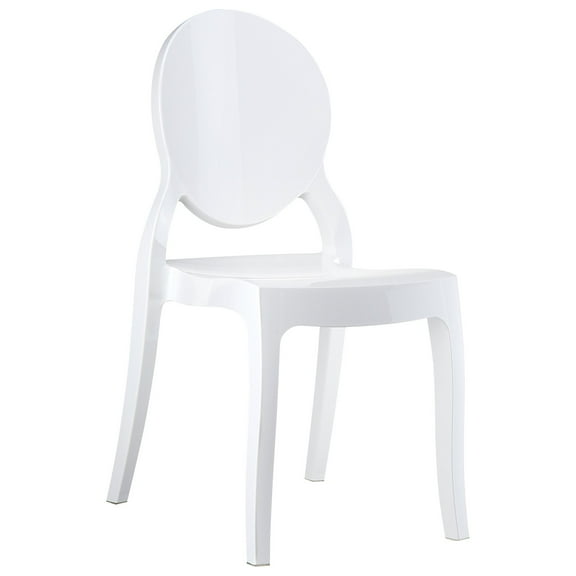 35.5" White Glossy Outdoor Patio Bistro Chair