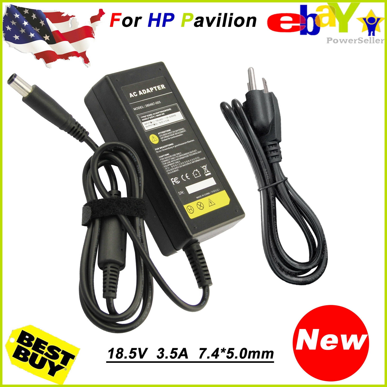 65W AC Adapter Charger For HP Pavilion dv4 dv5 dv6 dv7 g60 Laptop Power