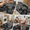 thumbnail image 6 of Area Rug 48×72in, Vintage Sea Creatures on Letter Floor Carpet Living Room Rug, Black White Starfish Coral Non-Slip Welcome Mat Indoor Rugs for Bedroom Dining Room, 6 of 9