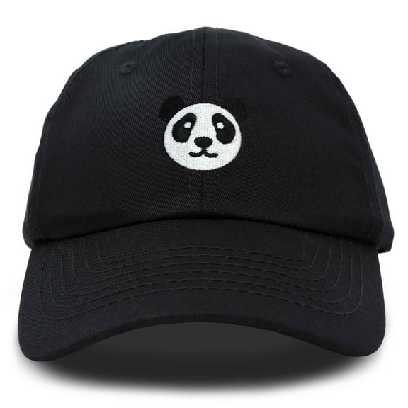 DALIX Panda Face On A Hat Mens Womens Embroidered Baseball Cap in Black