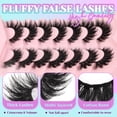 thumbnail image 2 of Pestañas postizas Losha Fluffy Cat Eye 3D de visón sintético, 7 pares, 2 of 7