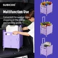 thumbnail image 2 of Carrito utilitario plegable SUBICOO, caja rodante portátil, color morado, 2 of 9