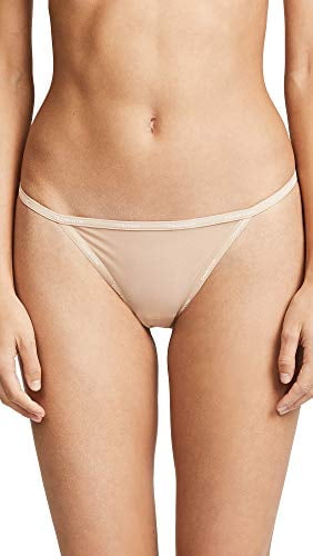 Calvin Klein Women's Sheer Marquisette Thong String Panty, Bare