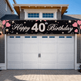 thumbnail image 5 of Glittery Happy 40th Birthday Banner with Heart Balloon Star Elements Party Supplies Photography Props Birthday Decoration Backdrop Background Decor, 5 of 7