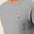thumbnail image 5 of Dalix Flamingo Embroidered Fleece Crewneck Long Sleeve Sweatshirt Mens in Athletic Heather 2XL XX-Large, 5 of 5