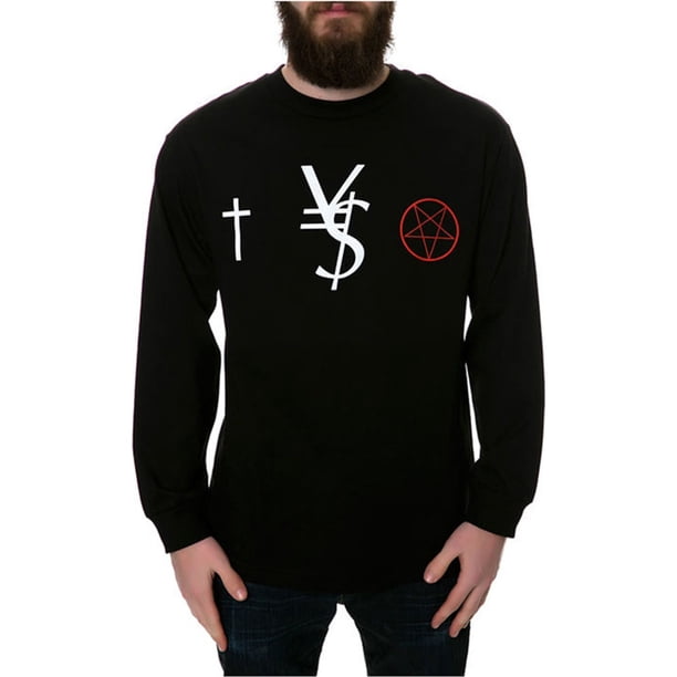 Camiseta gráfica Black Scale The VS LS para hombre, negra, extragrande