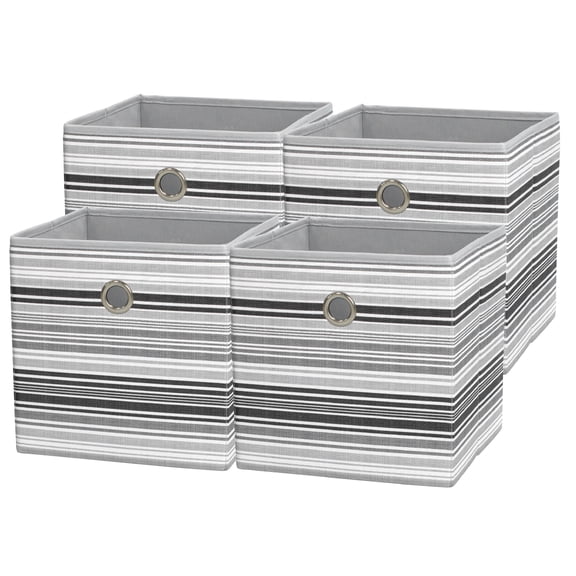Mainstays Collapsible Fabric Cube Storage Bins (10.5" x 10.5"), 4 Pack, Multiple Colors