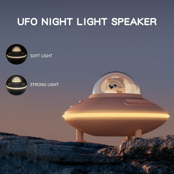 CGBCFO UFO-Shaped Bluetooth Speaker with LED Nightlight, Portable Wireless, Pink