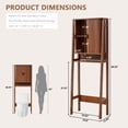 thumbnail image 4 of YOCWO Over The Toilet Storage Cabinet with Vertical Fluted Texture, Storage Cabinet Over Toilet with 2 Sliding Doors and Open Shelf, Home Space Saver for Bathroom Laundry Room Living Room, Walnut, 4 of 8