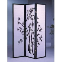 3 Panel Room Divider Bamboo - Black