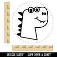 thumbnail image 2 of Silly Dinosaur Head Doodle Self-Inking Rubber Stamp Ink Stamper - Blue Ink - Large 1-1/2 Inch, 2 of 7