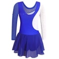 thumbnail image 5 of Girls Long Sleeve Ballet Dance Dress with Mesh Inserts and Color Block Design Gymnastics Leotard Jumpsuit for Performance, 5 of 5