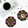 thumbnail image 5 of Bingfone Vintage Traditional Floral Polish Leather Drinks Coasters With Set Of 6,Suitable For Home Kitchen,Coffee Cup Coasters Home Gift, 5 of 9