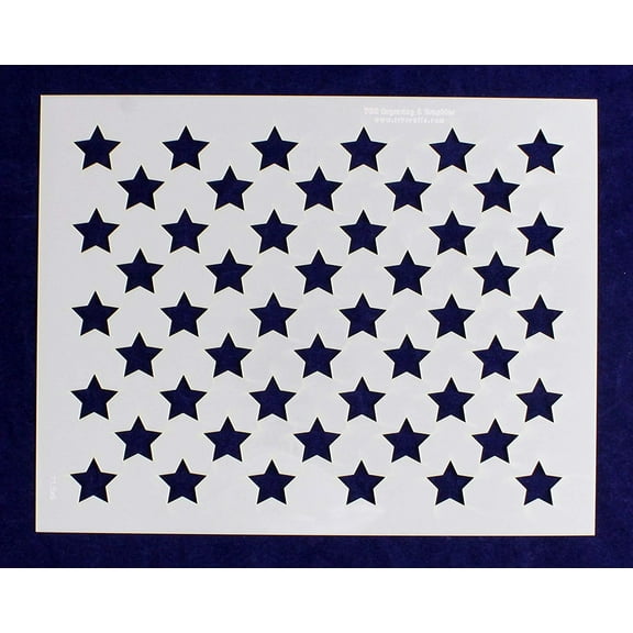 50 Star Field Stencil 14 Mil -9"H X 11.5L" - Painting /Crafts/ Templates