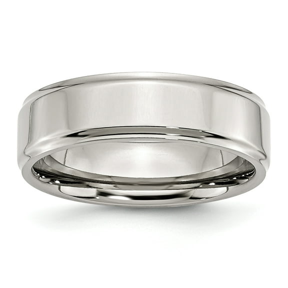 Primal Steel Stainless Steel 7mm Ridged Edge Band