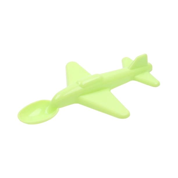 Cuchara pequeña de plástico con forma de avión Vajilla de cocina para el hogar Cuchara pequeña con forma de avión Vajilla portátil