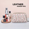 thumbnail image 4 of Abstract Cute Pig Pink Makeup Bag, Large Capacity Travel Cosmetic Bag for Women Girls- Travel Toiletry Bag Leather Portable Waterproof Makeup Case Organizer with Handle, 4 of 4