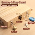 thumbnail image 4 of Montessori Busy Board, Montessori Toys for 3 Year Old, Portable Busy Board with Lock and Key for 3 4 5 Year Old Kids, Wooden Kids Tool Set with Storage Box, Preschool Learning Toys, 4 of 10