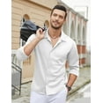 thumbnail image 2 of COOFANDY Men's Long Sleeve Button Down Wrinkle Free Dress Shirt Business Casual Untucked Stretch Muscle Fit Shirts, 2 of 5