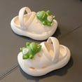 thumbnail image 4 of GBSYEWXS Toddler Unisex Children Sandals Eva Ankle Strap Closed Toe Dinosaur Print Comfortable Girls Boys Slippers Size 6-8 Years White, 4 of 5