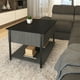 thumbnail image 1 of MESA EXTENSIBLE − BERNA  Mesa de Centro Elevable,  Mesa Auxiliar Estancia, Recámara y Oficina, Patas Metálicas, Tablero Laminado Texturizado  (NEGRO LISO )0, 1 of 9