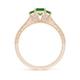 thumbnail image 2 of Angara Natural 0.3 Ct. Emerald with Emerald Vintage Inspired Ring in 14K Rose Gold for Women (Ring Size: 3.5), 2 of 10