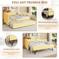 thumbnail image 6 of Twin Size Gingham Daybed with Trundle, Wave Shaped Sofa Bed with USB Port, No Box Spring Needed, 6 of 10