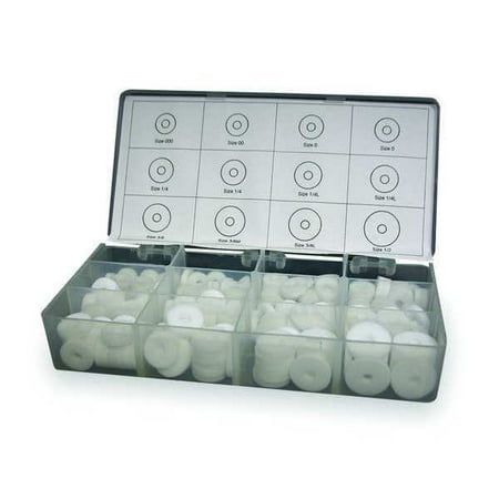 

ZoroSelect Flat Washer Assortment PTFE Plain Finish 240 PCS