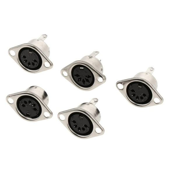 funtasica DIN 3 4 5 6 7 8 Pin Female Plug & Plastic Handle Socket DIN Audio Wire Connector 5 Pin