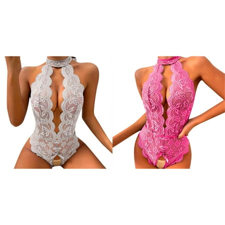(2-Pack) Kcodviy Women Bodysuit Plus Size Tulle Skirt Roleplay Women Pin Up Padded s Red Plaid Lace Big Bust for Women