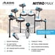 thumbnail image 4 of Alesis Nitro Max Kit Batería Eléctrica con Pads de Malla Silenciosos, Caja de Doble Zona de 10", Bluetooth, Más de 440 Sonidos Auténticos, Drumeo, USB MIDI, Pedal de Bombo, 4 of 5