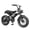 Black, variant on Retro Electric Bike for Adults, 16" Fat Tire eBike with Peak 1200W Motor Over 25 MPH, 48V 10.4Ah Battery Full Suspension Electric Motorcycle, Green